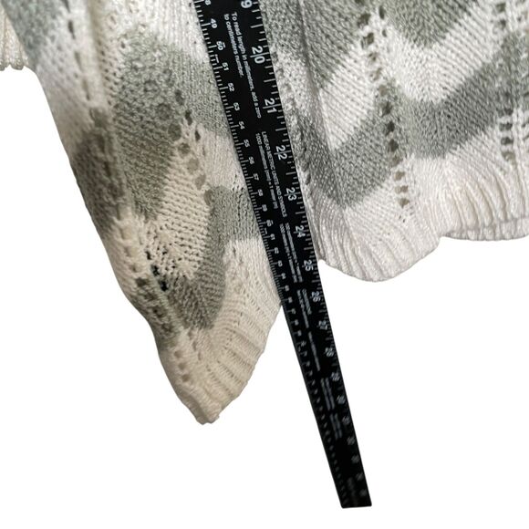 Pol Sweater Women's Medium Knit Chevron 3/4 Sleeve Round Neck Pullover - Picture 7 of 10